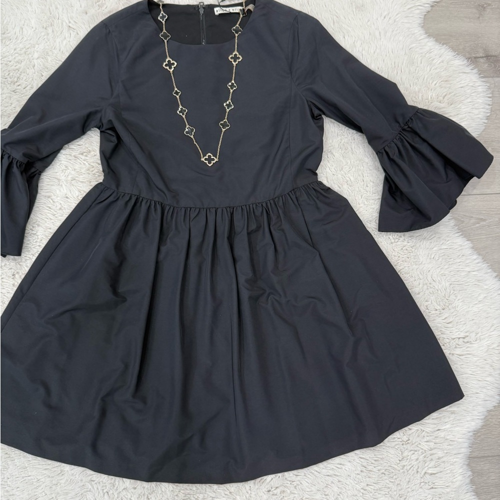 Alice + Olivia Elegant Black Flare Sleeve Dress NEW with tag